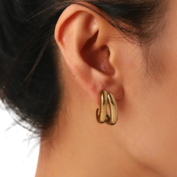 'Double Take' Gold Hoops