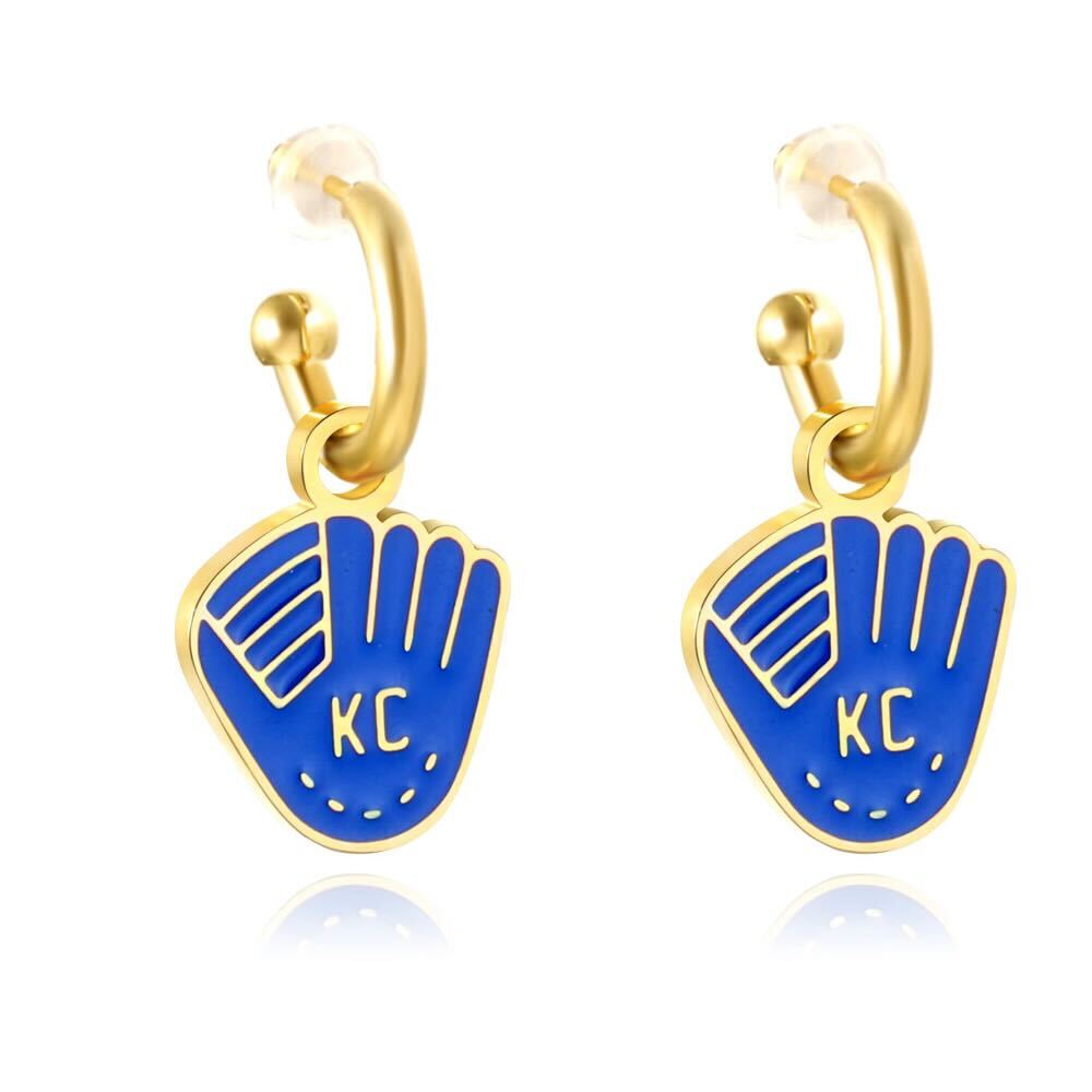 Kansas City Royal Blue KC Glove Earrings