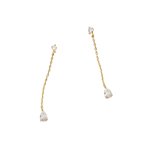 Teardrop CZ Dangle Earrings