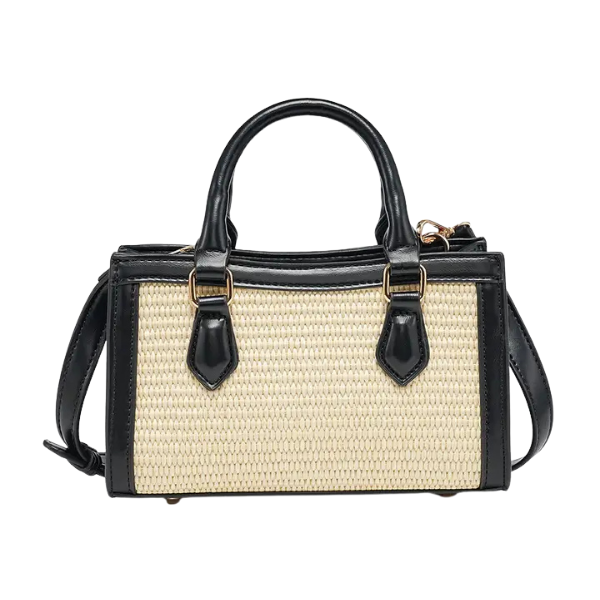 Harmony Straw Crossbody Bag w/Bamboo Handles