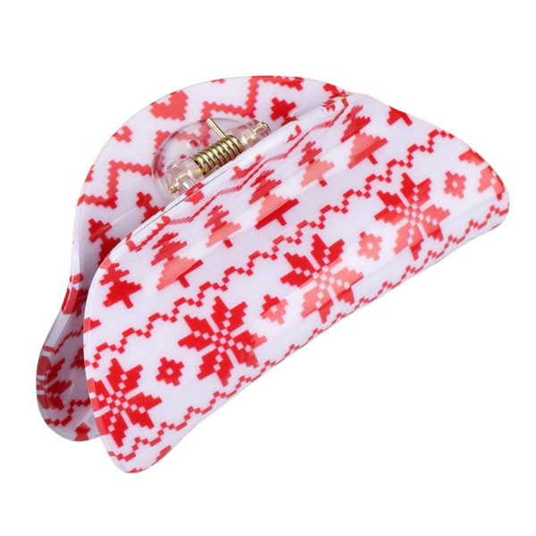 Holiday Claw Clips - Snowflake Winter Print