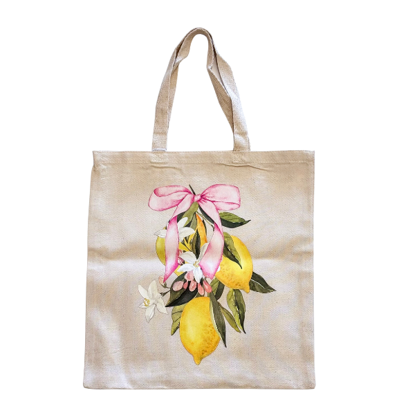 Canvas Tote - Lemons & Bows