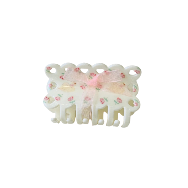 'Cottagecore' Flowers & Bows Claw Clip