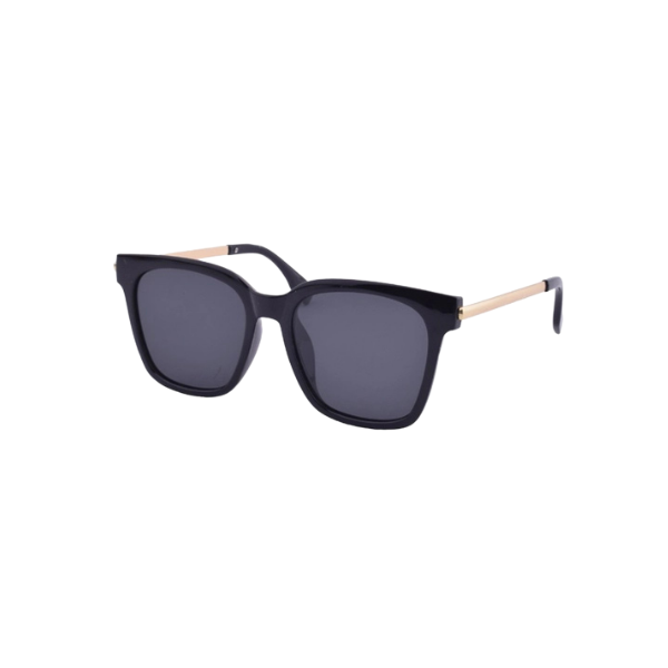 Classic Square Sunglasses w/Gold Arms