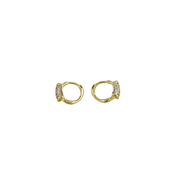 18k Gold Filled Mini CZ Clicker Hoop Earrings