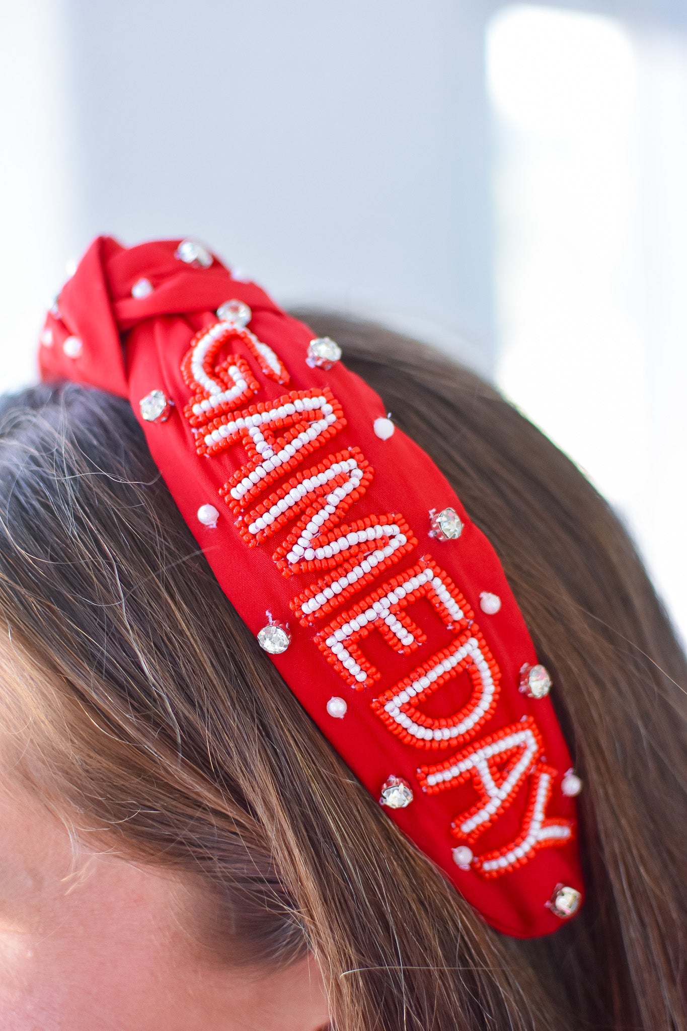 Beaded Kansas City Chiefs Game Day Headband