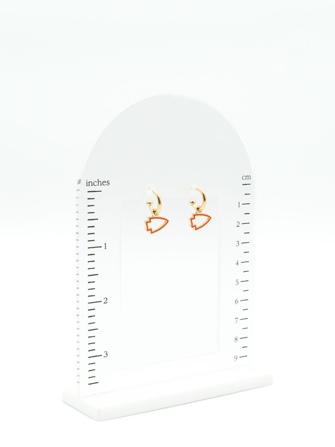 Kansas City Red Arrowhead Huggie Hoop Earrings