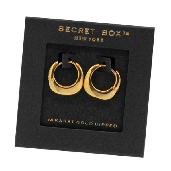 Secret Box NY 14k Gold Dipped Thick Huggie Hoop Earrings