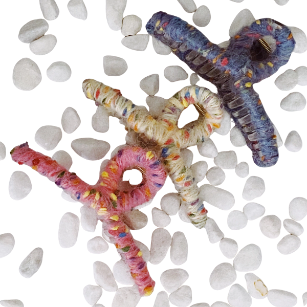 Colorful Confetti Yarn Loop Claw Clip