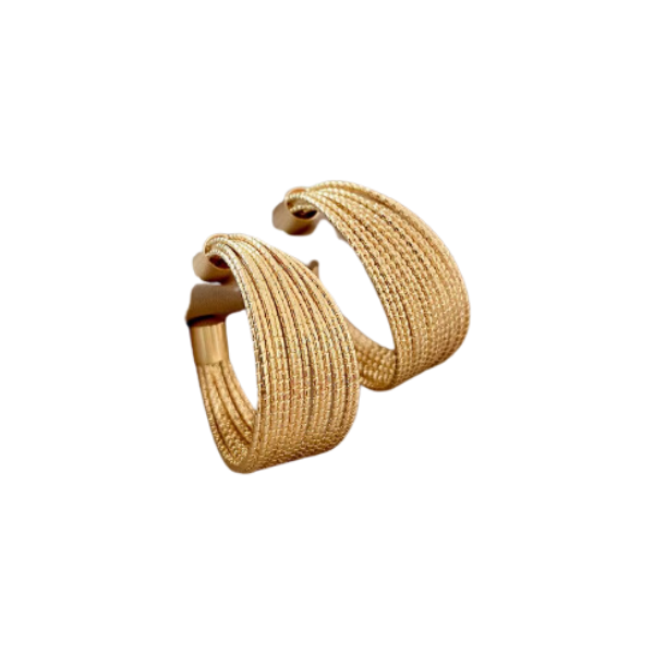 Multilined Gold Hoop Earrings