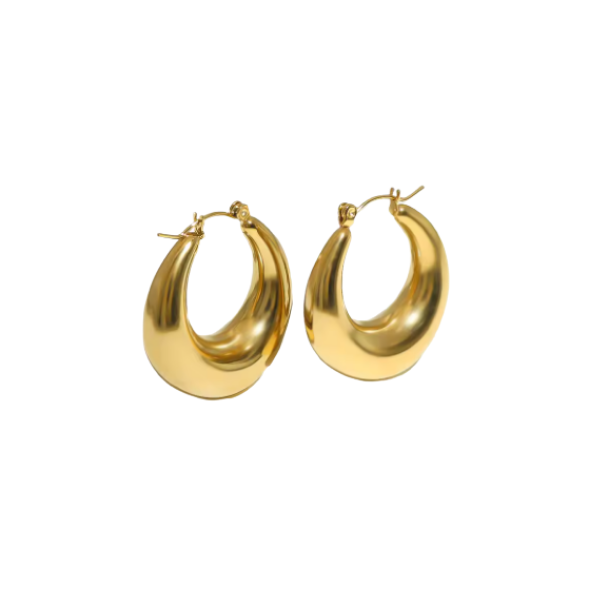 Oblong Rainbow Latch Hoop Earrings
