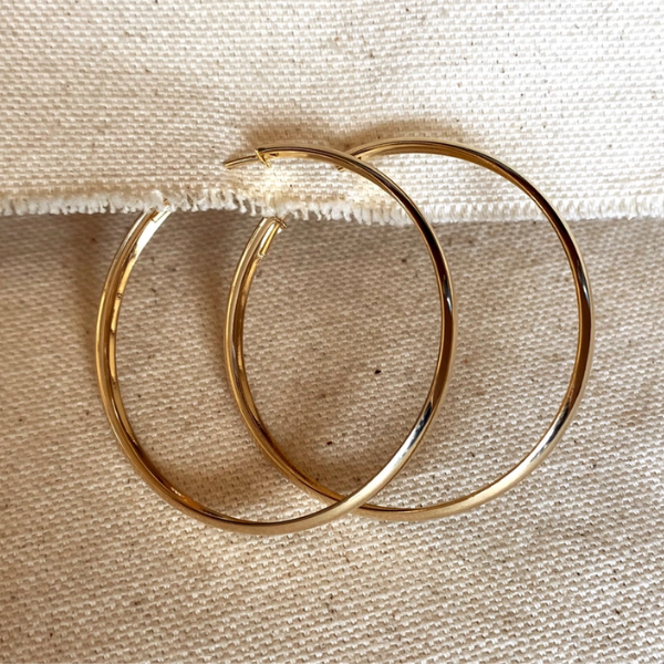 18k Gold Filled Simple Continuous Hoop Earrings