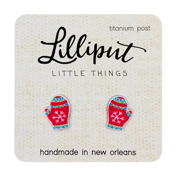 Lilliput Little Things Holiday Stud Earrings - Mittens