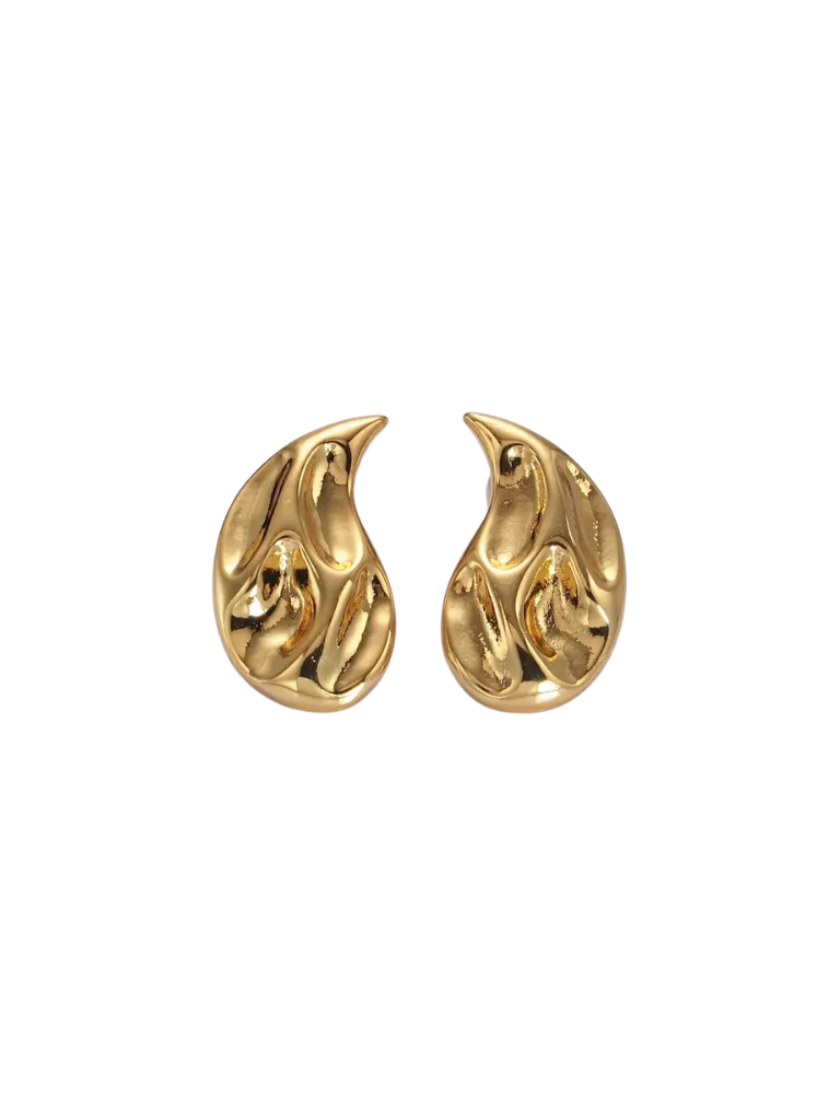 14k Gold Filled Molten Teardrop Earrings