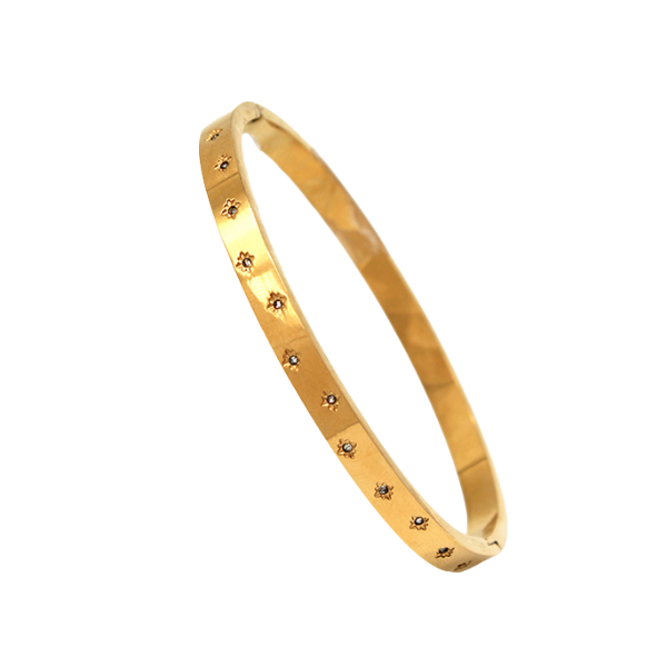 Secret Box NY Stainless Steel Star CZ Bracelet