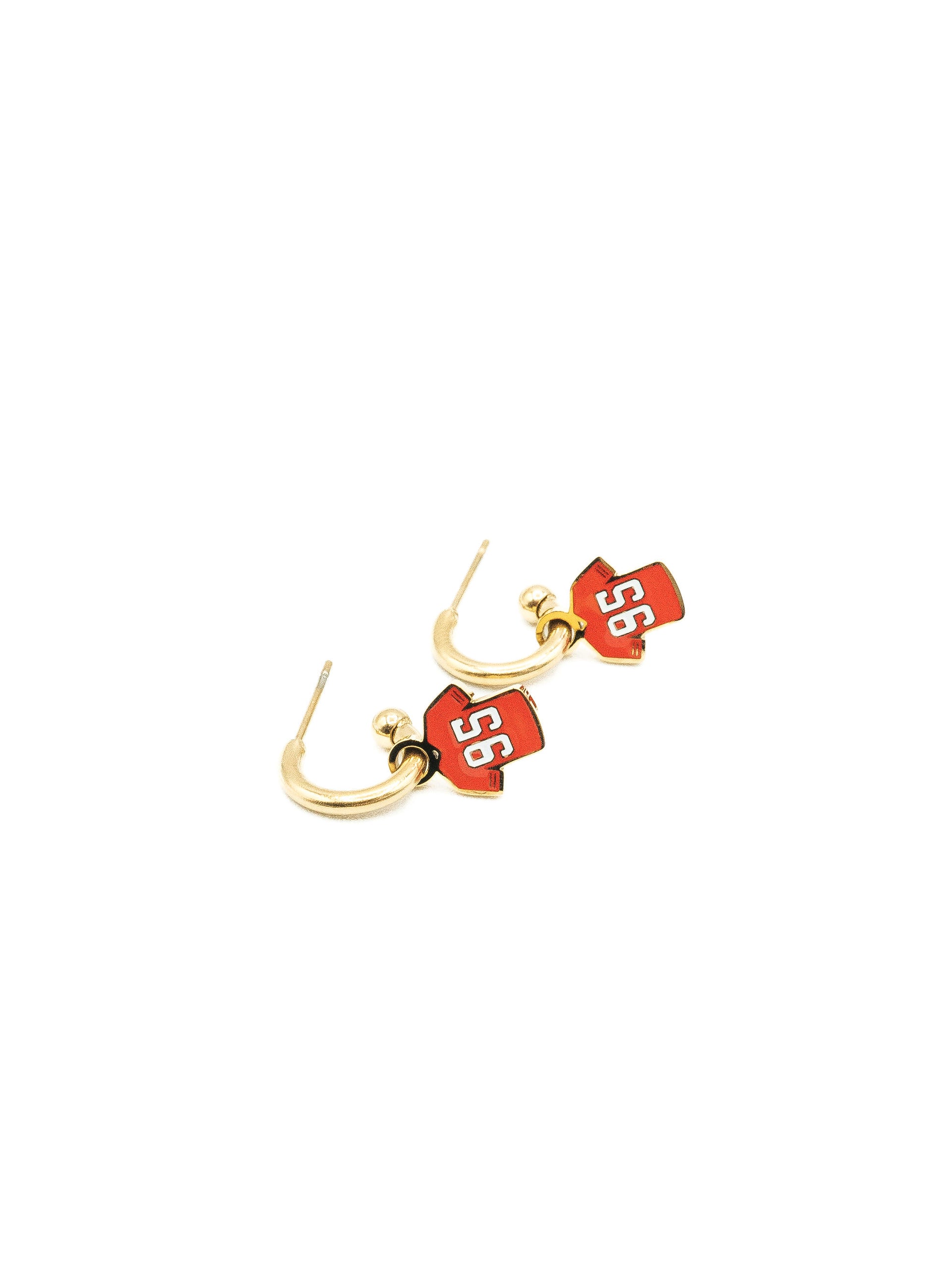 Kansas City Chiefs #95 Defensive Tackle Jersey Huggie Hoop Earrings