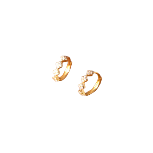 Four Stone Clicker Hoop Earrings