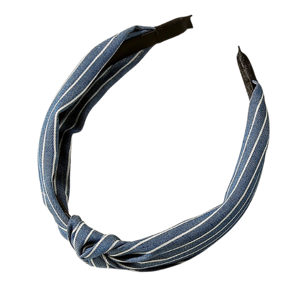 Denim Top Knot Headband - Blue