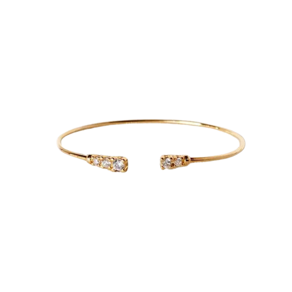 18K Gold Filled Bracelet - CZ Stone Cuff