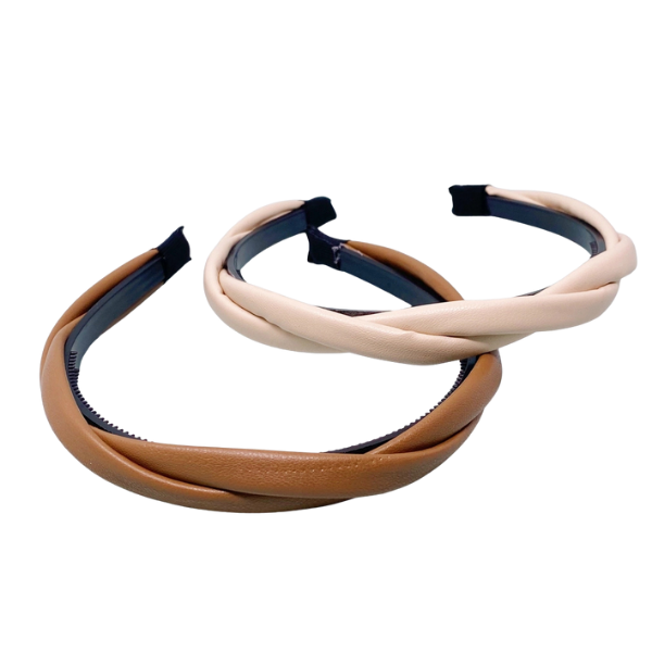 Leather Twist Skinny Headband