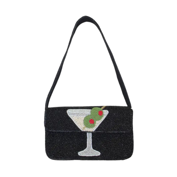 'Extra Dirty' Black Beaded Shoulder Bag