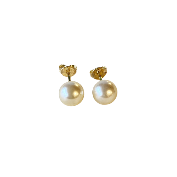 18k Gold Filled 8mm Pearl Stud Earrings