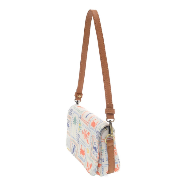 'Coastal Charm' Canvas Flap Bag