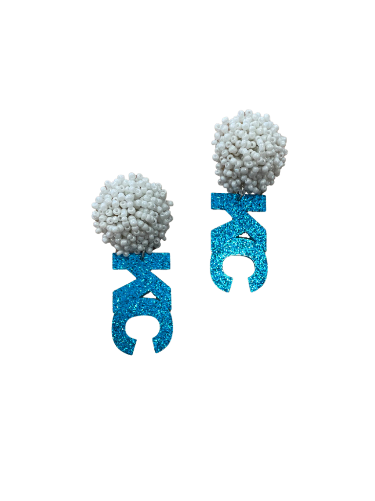Blue KC Acrylic Earrings
