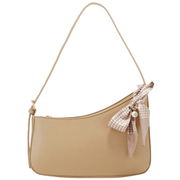 Curve Accented Shoulder Bag w/Bag Charm