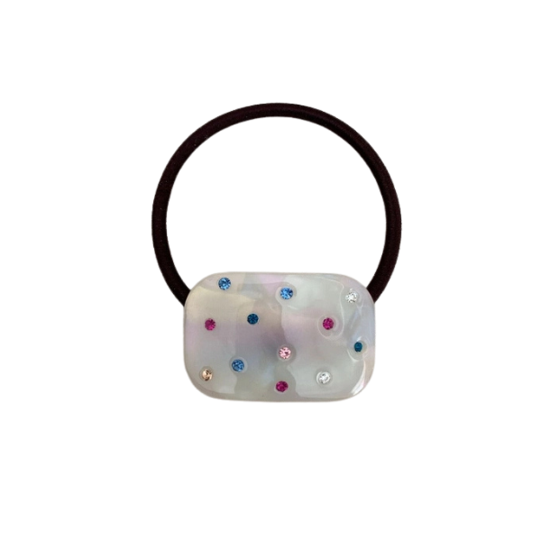 Rhinestone Studded Ponytail Cuff - Multicolor
