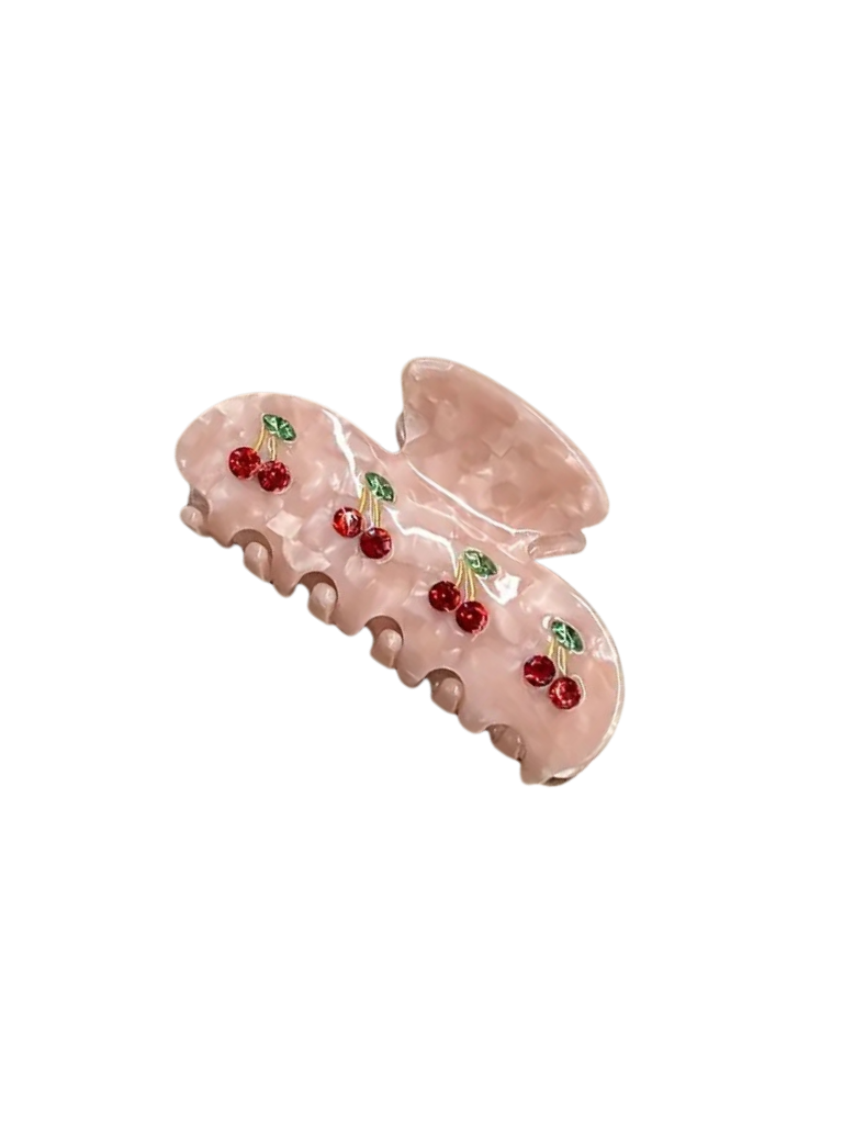 Pink Cherry Claw Clip