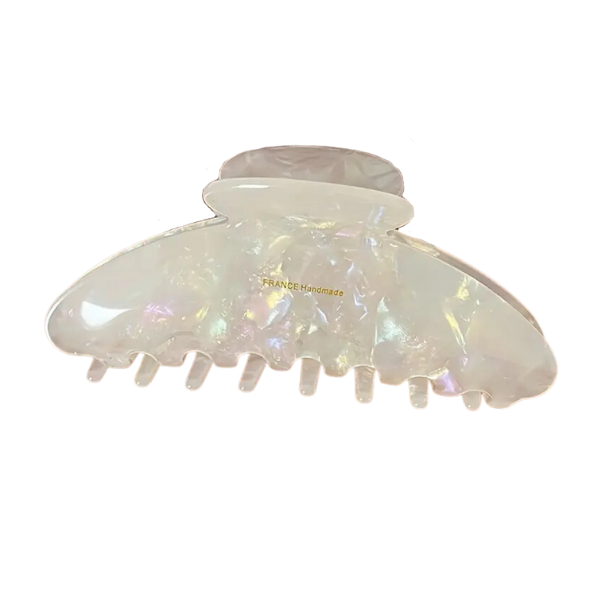 White Opalescent Classic Claw Clip