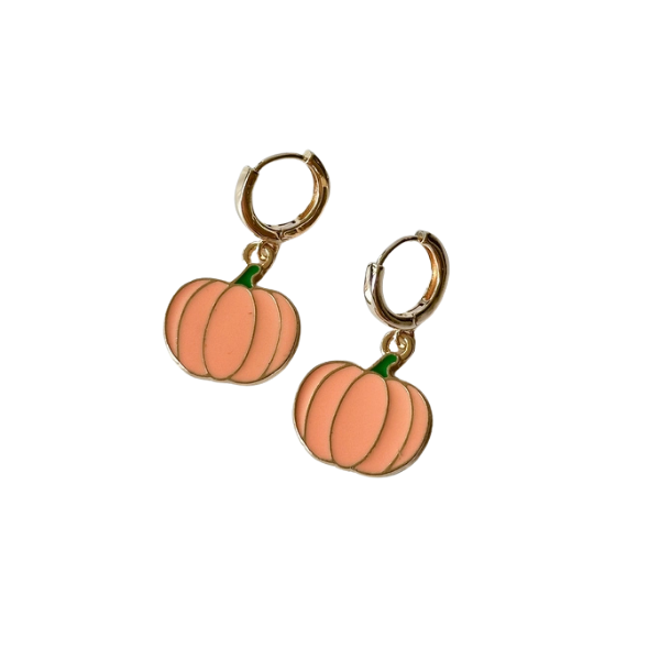 Pumpkin Huggie Hoop Earrings