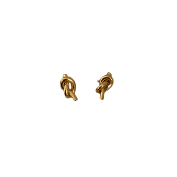 Gold Knot Stud Earrings