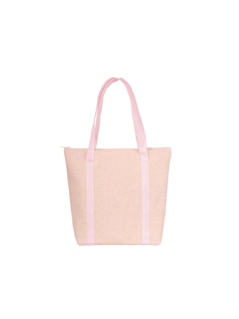 Talking Out of Turn Twinkles Pink Straw Tote Bag