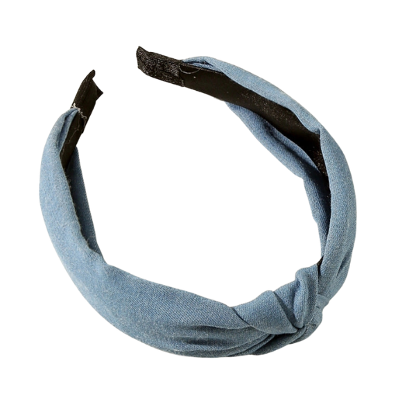 Denim Top Knot Headband - Blue