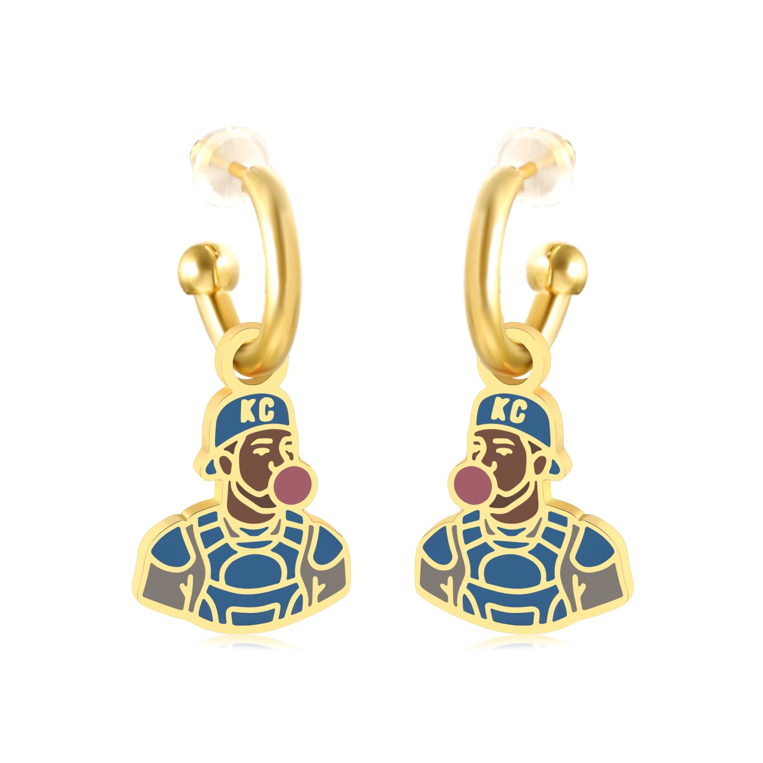 Kansas City Baseball #13 Catcher Huggie Earrings