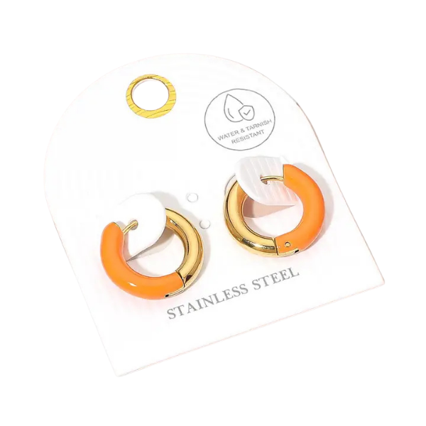 Two-Toned Huggie Hoop Earrings