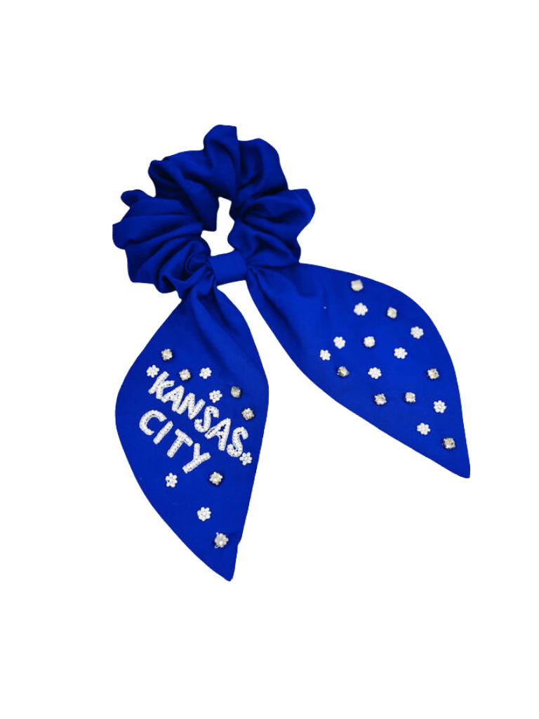 Blue Kansas City Royals Beaded Scrunchie