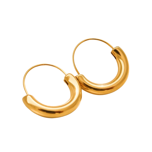 Mackenzie 18K Non-Tarnish U-Shape Hoop Earring