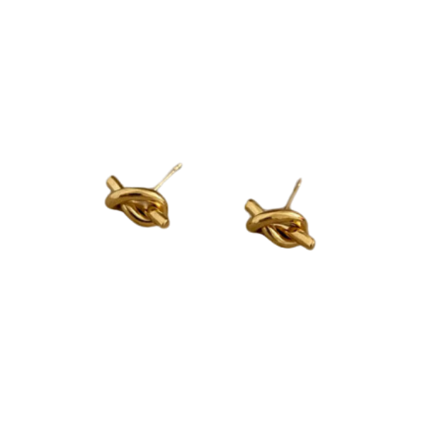 Gold Knot Stud Earrings