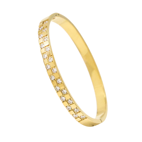 Secret Box NY Stainless Steel CZ Bangle Bracelet