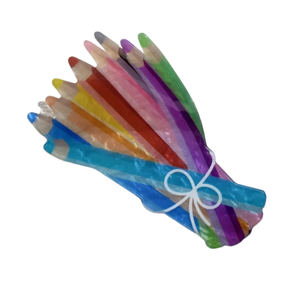 Bunch of Colored Pencils Claw Clip