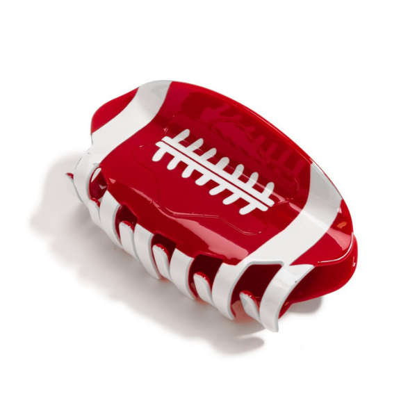 Kansas City Red & White Football Claw Clip