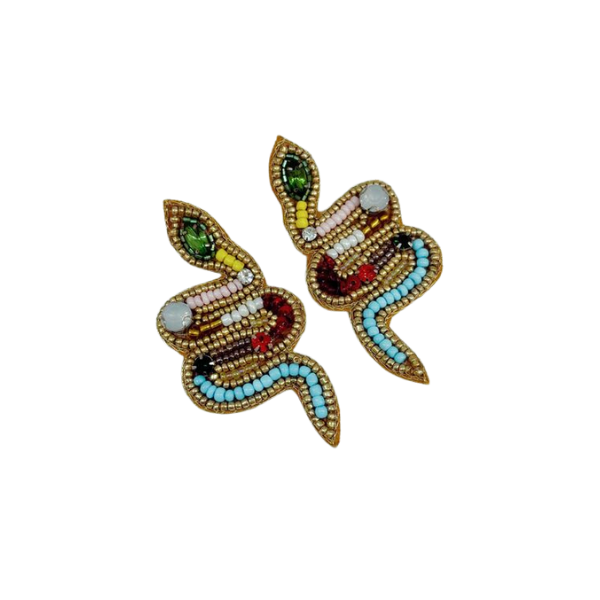 Swifty Beaded Snake Earrings