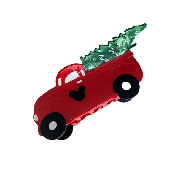 Holiday Claw Clips - Red Holiday Truck & Tree