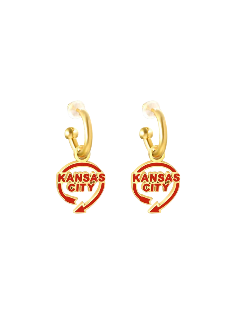 Kansas City Auto Sign Huggie Hoop Earrings