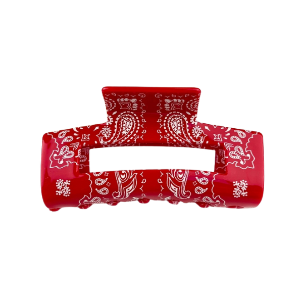 Paisley Print Rectangle Claw Clip