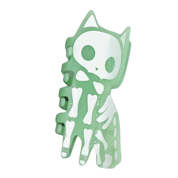 Glow-In-the-Dark Cat Skeleton Claw Clip