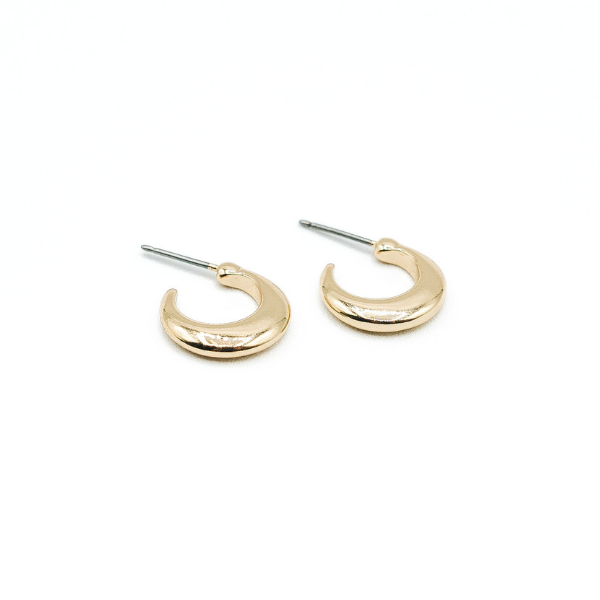 LA Gold Plated Small Chubby Crescent Hoop Earring